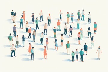 Diverse group of people standing together in front of white background for business event or social gathering