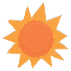 猛暑　シンプルなオレンジ色の太陽イラスト