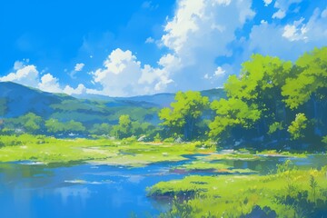 Naklejka premium Charming natural environments for your creative work