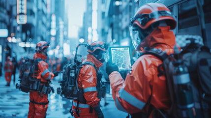Fototapeta premium AI Emergency Response in Urban Chaos