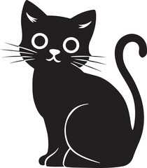 black and white cat vector images