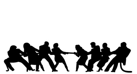 competing in the business world, black and white line art illustration