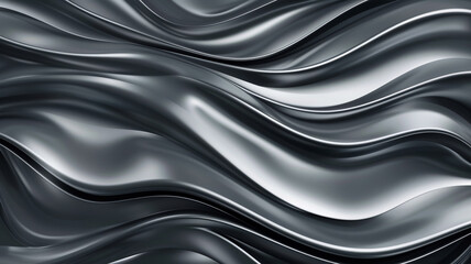 Fototapeta premium Abstract black silver wavy lines background
