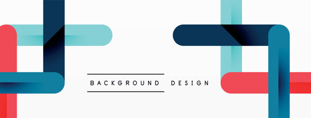 Obraz premium Colorful lines with shadows. Geometric background design. Vector Illustration For Wallpaper, Banner, Background, Card, Book Illustration, landing page