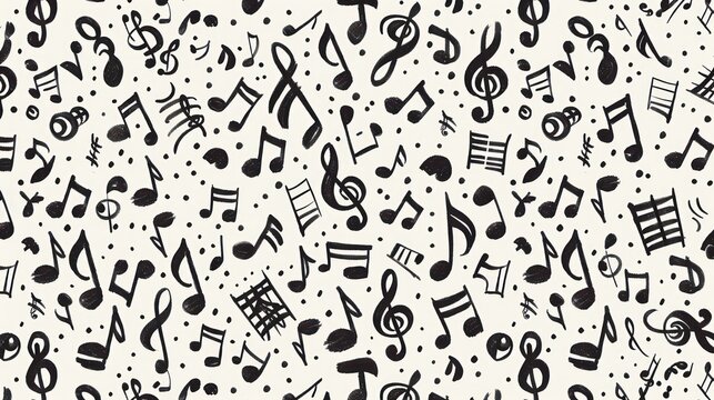 Music tone note song pattern doodle silhouette icon symbol.