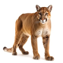 Obraz premium Cougar isolated on white background 