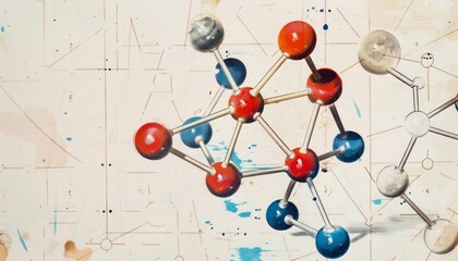 A detailed diagram of a molecule, highlighting the bonds between atoms in a scientific study