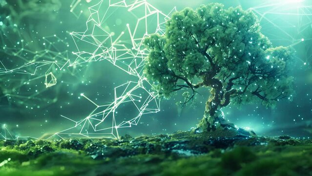 A large intricate tree with branches representing various healthcare specialties all unified by a trunk labeled centralized data depicting the integration of information for a holistic