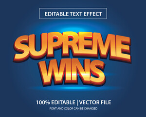 supreme wins text effect design