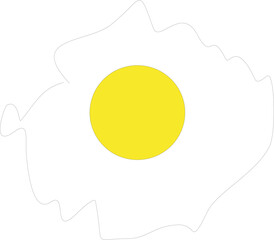 fried egg on a white background