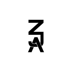 zja lettering initial monogram logo design