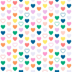 Seamless pattern with hand drawn heart. Background for textile, wrapping paper.