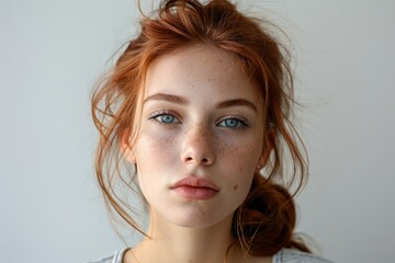 Serene Redhead with Freckles