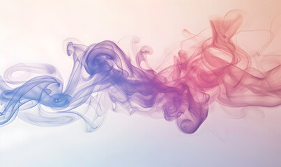 abstract multicolored smoke on a white background close-up.  Digital smoke, flowing forms in translucent colors