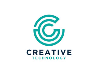 Abstract Initial Letter C Logo Design Template.