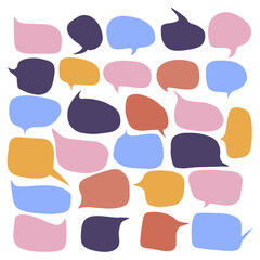 colorful speech bubble conversation bubble hand draw set element