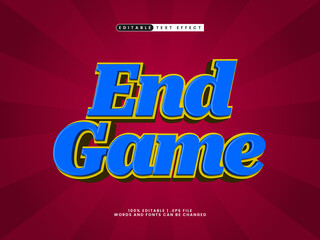end game editable text effect in game hero text style