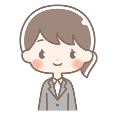 スーツの女性イラスト｜上半身