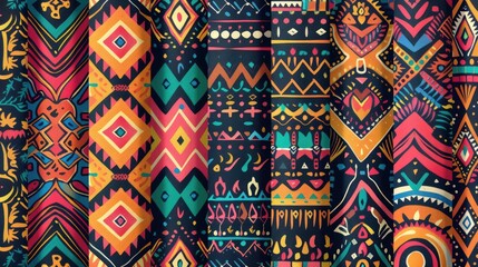 Vibrant ethnic patterns in beautiful colors