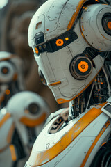 Fototapeta premium Illustration of future tech, inside the mind of AI 