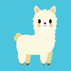 Cute Alpaca Character Design Illustration