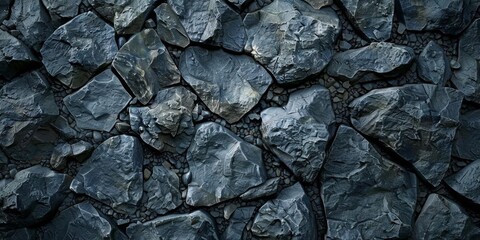 Fototapeta premium Grey Bedrock Road with Metal Patterns