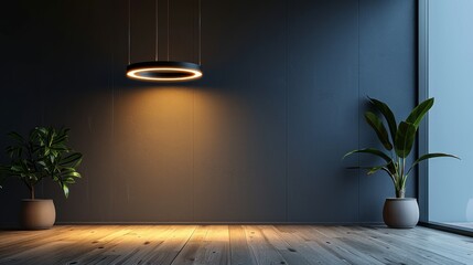 Minimalist modern pendant light with ambient glow