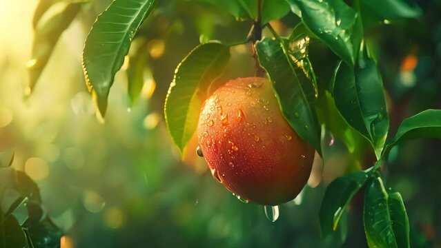 mango fruit falls from the tree