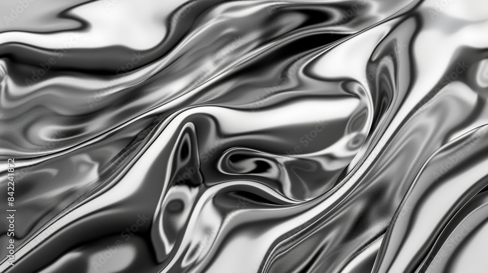 Poster illustration of silver metallic background with some smooth lines.