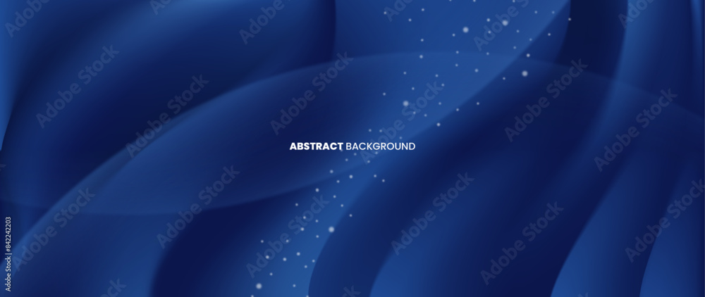 Poster blue abstract background. the wave pattern of the waves is regular and neat, creating an effect insi