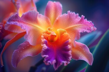 Fototapeta premium Vibrant Macro Flower Abstract Photo Wallpaper Concept Art, Floral Backdrop Design, Bright Colored Blooming Blossom Petals, Home and Garden Decor, Botanical Artwork Poster and Print, Botany Closeup