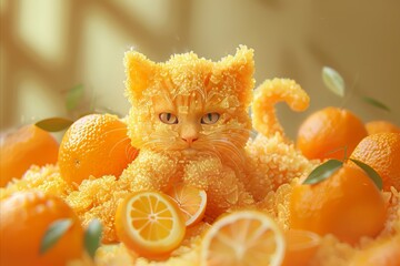 cat made from orange