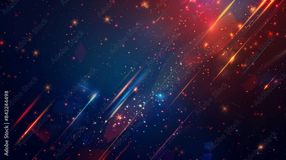 Poster abstract background with colorful lines and dots