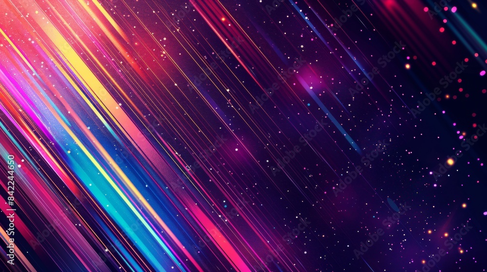 Poster abstract background with colorful lines and dots