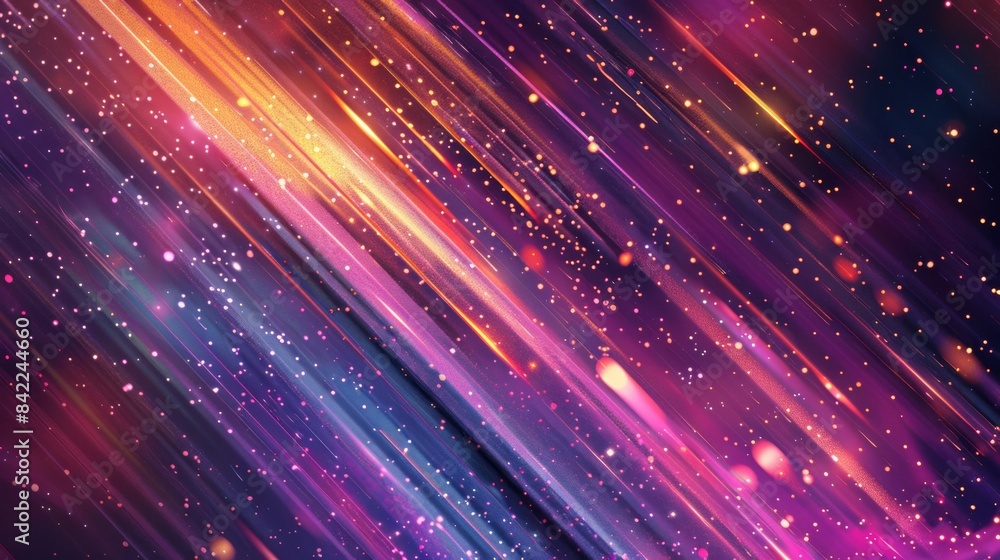 Poster abstract background with colorful lines and dots