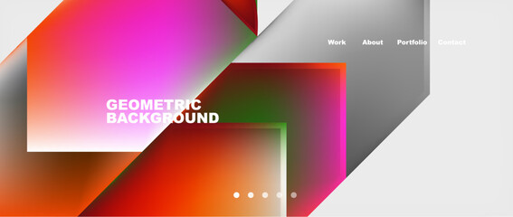 Naklejka premium Minimal geometric web site page template design. Vector Illustration For Wallpaper, Banner, Background, Card, Book Illustration, landing page