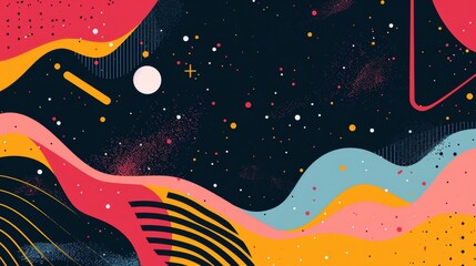 Abstract background with colorful geometric shapes and lines