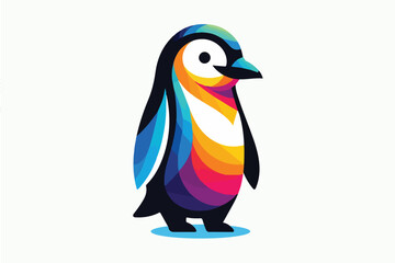 penguin cartoon with thumb up isolated