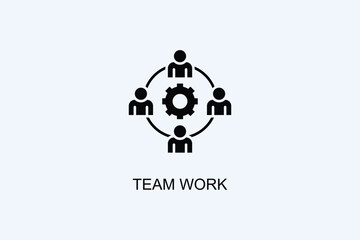 Fototapeta premium Team Work Vector Icon Or Logo Illustration