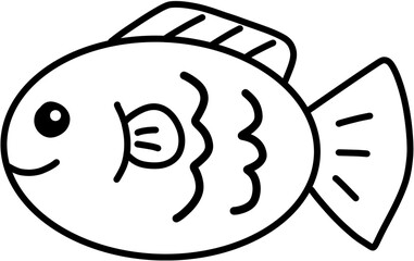 Fish outline illustration coloring 