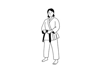Karate woman in kimono