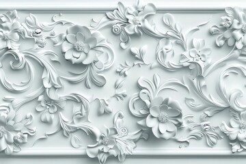 Symmetrical Silver Metal Ornament with Grey Pattern