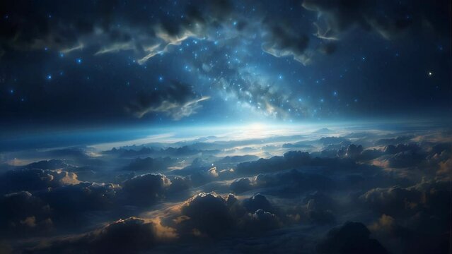 A beautiful view of a planet from space. AI.