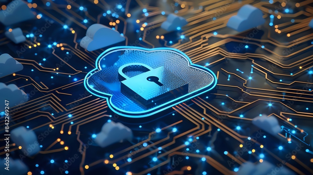 Poster advanced cloud computing security with encryption and digital safeguards