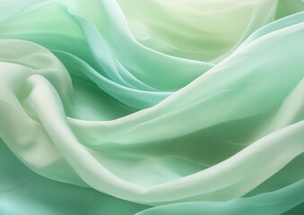 Fototapeta premium 緑色のオーガンジーのイメージ背景