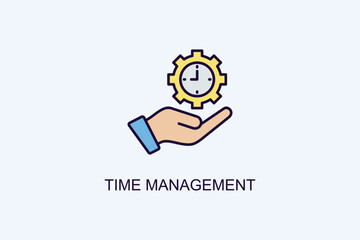 Time Management Vector Icon Or Logo Illustration