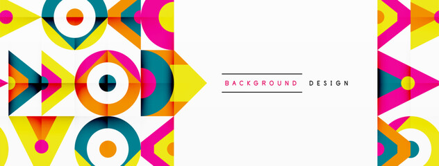 Colorful circle and triangle abstract background. Template for wallpaper, banner, presentation, background