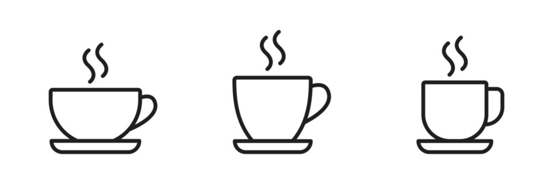 coffee cup icon set vector