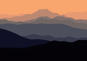 mountains landscape panorama design illustration