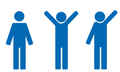 人物ピクトグラム　シルエット　アイコン　全身セット	ポーズ